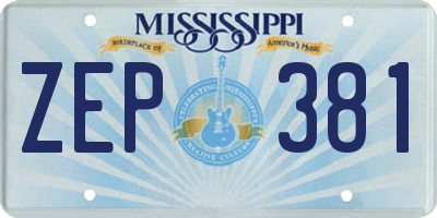 MS license plate ZEP381