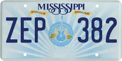 MS license plate ZEP382
