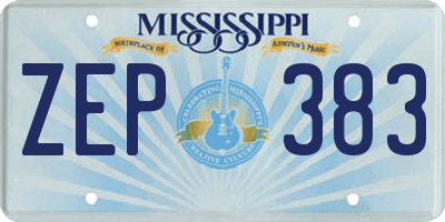 MS license plate ZEP383