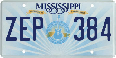 MS license plate ZEP384