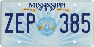 MS license plate ZEP385