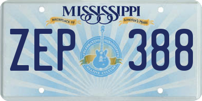 MS license plate ZEP388