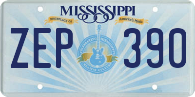 MS license plate ZEP390