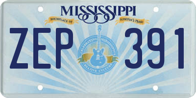 MS license plate ZEP391