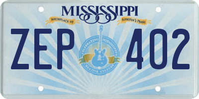 MS license plate ZEP402