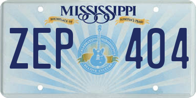 MS license plate ZEP404