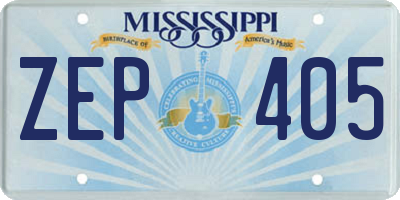 MS license plate ZEP405