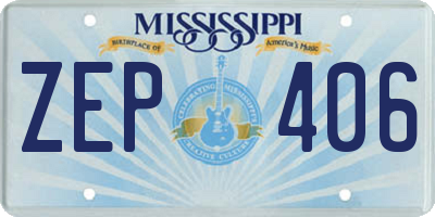 MS license plate ZEP406