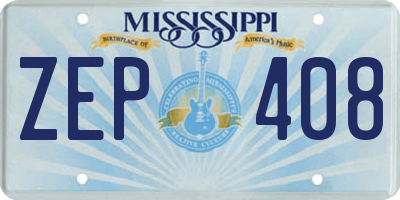 MS license plate ZEP408