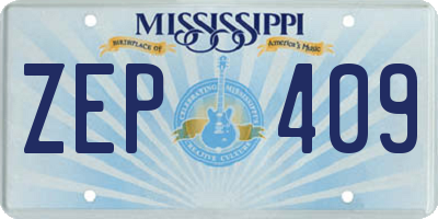 MS license plate ZEP409