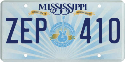 MS license plate ZEP410