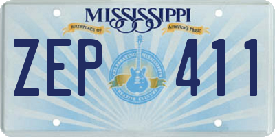 MS license plate ZEP411