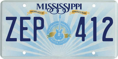 MS license plate ZEP412