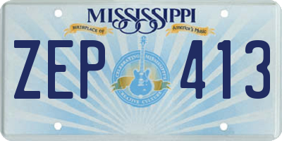 MS license plate ZEP413