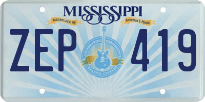 MS license plate ZEP419