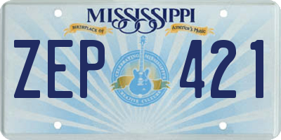 MS license plate ZEP421