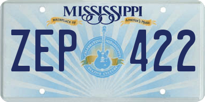 MS license plate ZEP422
