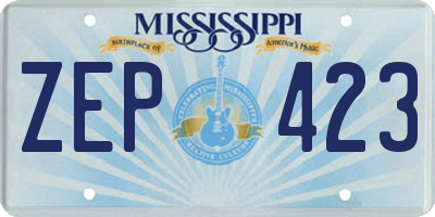 MS license plate ZEP423