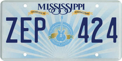 MS license plate ZEP424