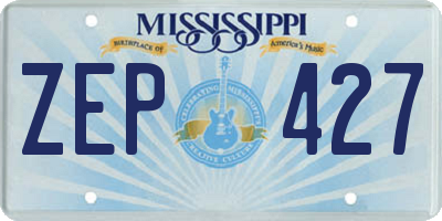 MS license plate ZEP427