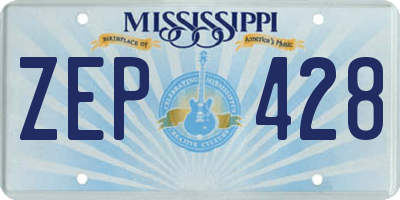 MS license plate ZEP428