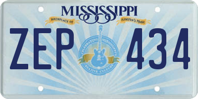 MS license plate ZEP434