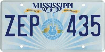 MS license plate ZEP435
