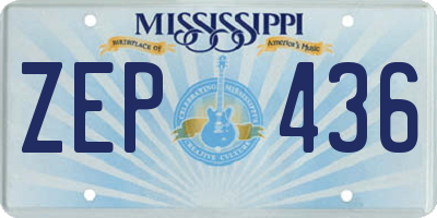 MS license plate ZEP436