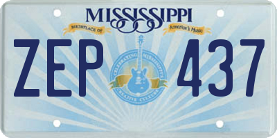 MS license plate ZEP437