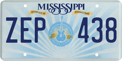 MS license plate ZEP438