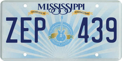 MS license plate ZEP439