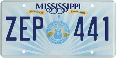 MS license plate ZEP441