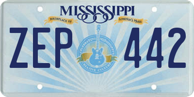 MS license plate ZEP442