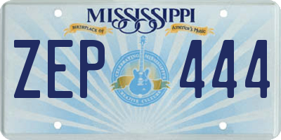 MS license plate ZEP444