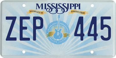 MS license plate ZEP445