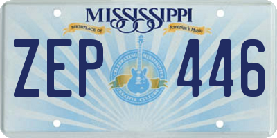 MS license plate ZEP446