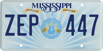 MS license plate ZEP447