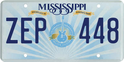MS license plate ZEP448