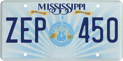 MS license plate ZEP450