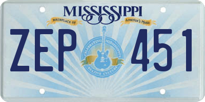 MS license plate ZEP451