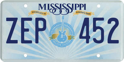 MS license plate ZEP452