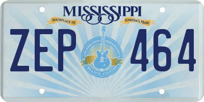 MS license plate ZEP464
