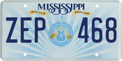MS license plate ZEP468