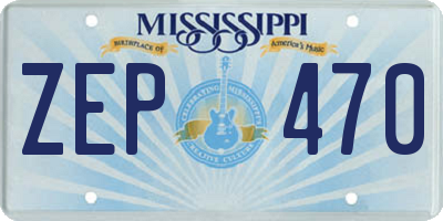 MS license plate ZEP470