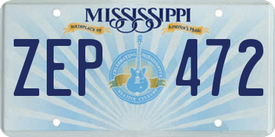 MS license plate ZEP472