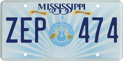 MS license plate ZEP474