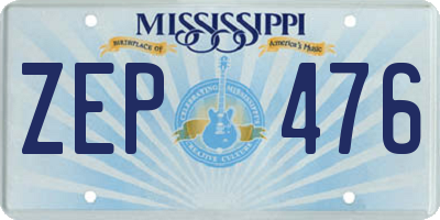 MS license plate ZEP476