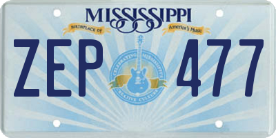 MS license plate ZEP477