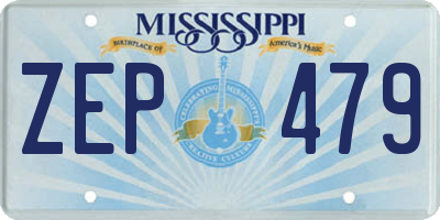 MS license plate ZEP479
