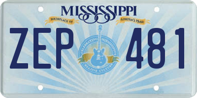 MS license plate ZEP481